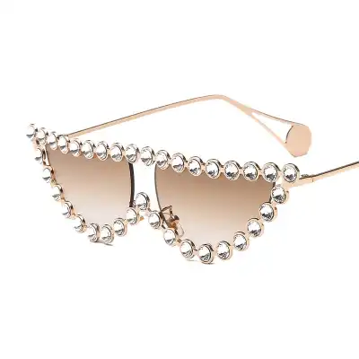 Fashion Diamond Frame Cat Eye Women Sunglasses