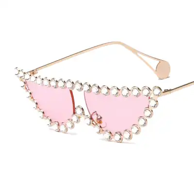 Fashion Diamond Frame Cat Eye Women Sunglasses