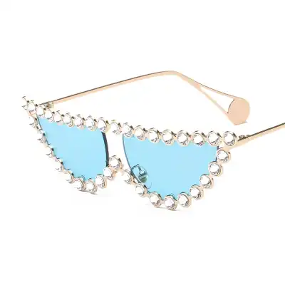 Fashion Diamond Frame Cat Eye Women Sunglasses