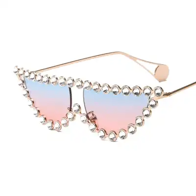 Fashion Diamond Frame Cat Eye Women Sunglasses