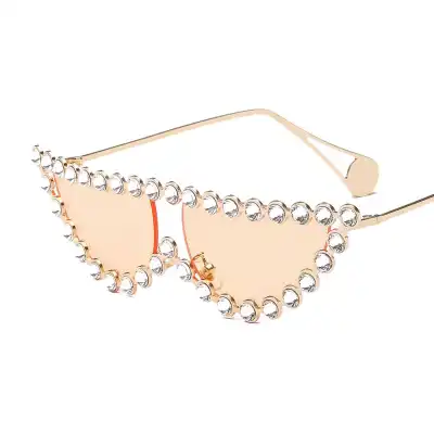 Fashion Diamond Frame Cat Eye Women Sunglasses