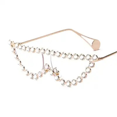 Fashion Diamond Frame Cat Eye Women Sunglasses