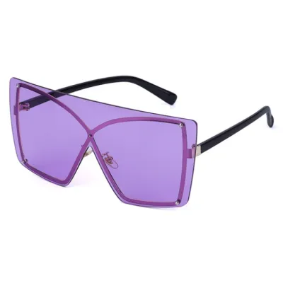 Fashion Rimless Butterfly Frame Women Sunglasses Metal Lens PC