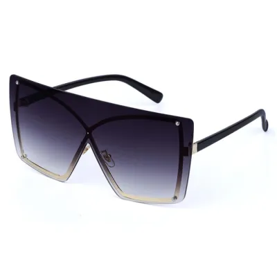 Fashion Rimless Butterfly Frame Women Sunglasses Metal Lens PC