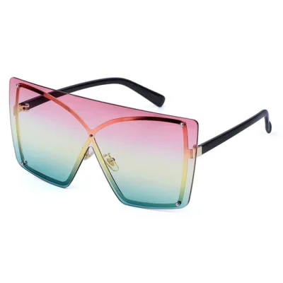 Fashion Rimless Butterfly Frame Women Sunglasses Metal Lens PC
