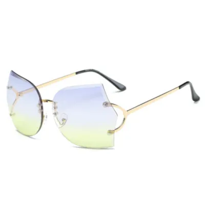 Unique Frameless Metal Temple Sunglasses