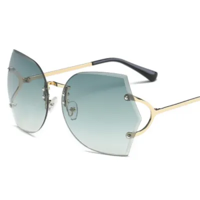 Unique Frameless Metal Temple Sunglasses