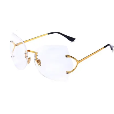 Unique Frameless Metal Temple Sunglasses