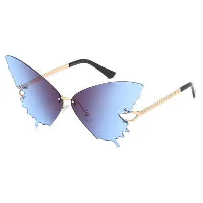 Women Butterfly Shape Design Frameless Gradient Color Sunglasses