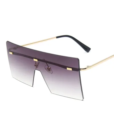 Unisex One-piece Lens Frameless Metal Vintage Sunglasses