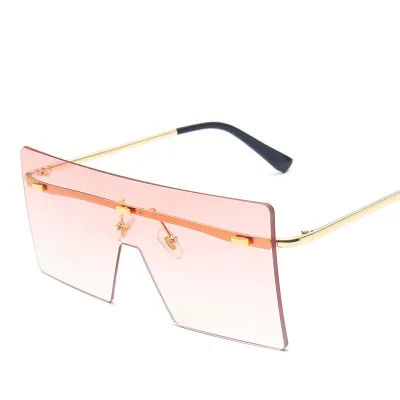 Unisex One-piece Lens Frameless Metal Vintage Sunglasses