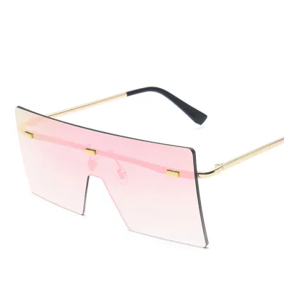 Unisex One-piece Lens Frameless Metal Vintage Sunglasses