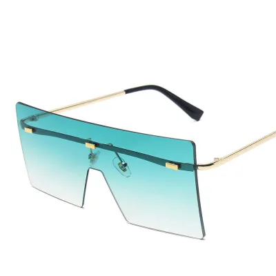 Unisex One-piece Lens Frameless Metal Vintage Sunglasses