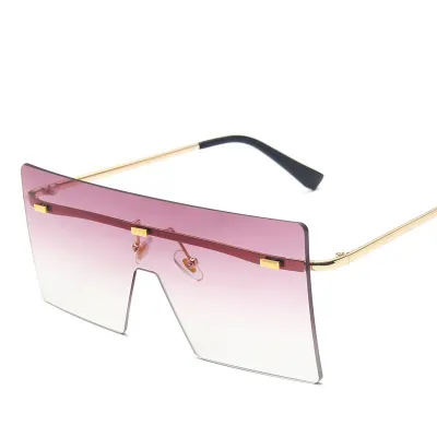 Unisex One-piece Lens Frameless Metal Vintage Sunglasses