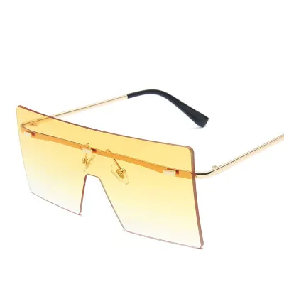 Unisex One-piece Lens Frameless Metal Vintage Sunglasses