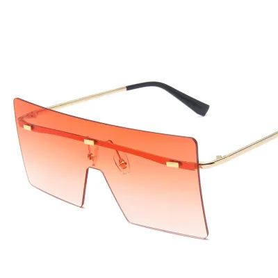 Unisex One-piece Lens Frameless Metal Vintage Sunglasses
