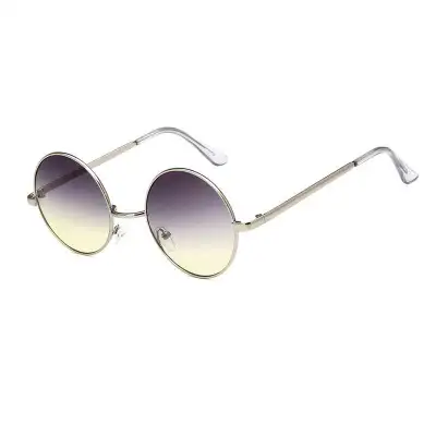 Women Retro Metal Round Frame Sunglasses Resin Lens