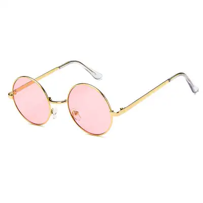 Women Retro Metal Round Frame Sunglasses Resin Lens