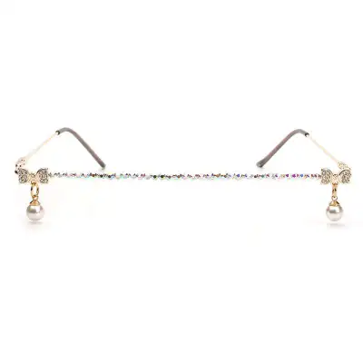 Women One Word Frame Bow Decor Eyewear Sunglasses