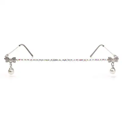 Women One Word Frame Bow Decor Eyewear Sunglasses