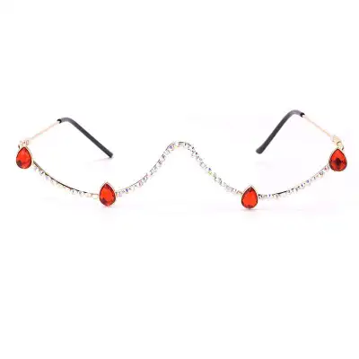Women Fashion Rhinestone Sunglasses Frame Metal