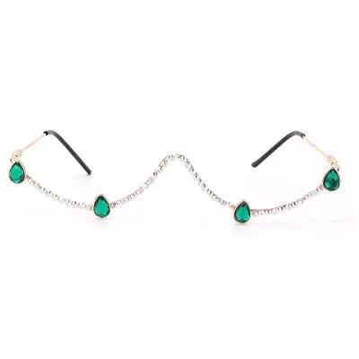 Women Fashion Rhinestone Sunglasses Frame Metal