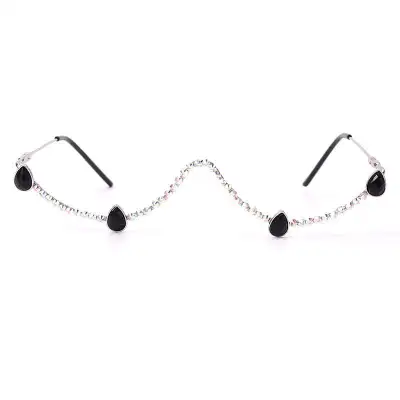Women Fashion Rhinestone Sunglasses Frame Metal