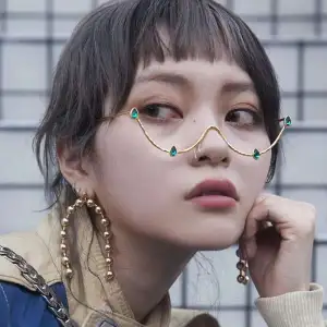 Women Fashion Metal Glasses Frame Sunglasses