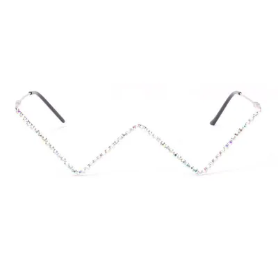 V-shaped Lensless Rhinestone Decoration Glasses Frame