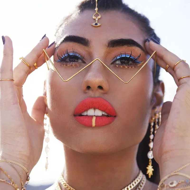 V-shaped Lensless Simple Metal Decoration Glasses Frame