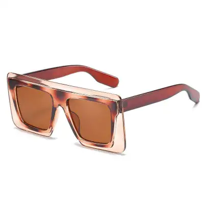 Women Square Frame Two-Color Stitching Sunglasses