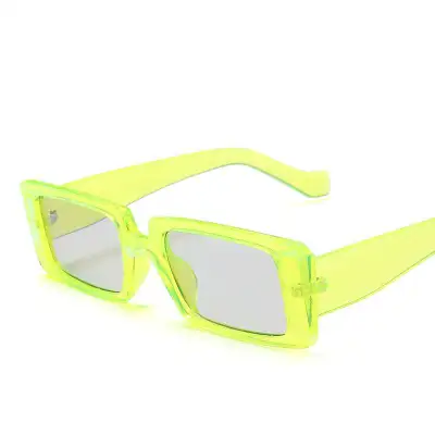 Women Fashion Transparent Square Frame Sunglasses Vintage Ac Lens