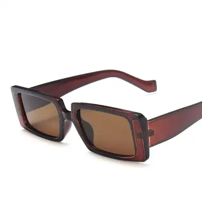 Women Fashion Transparent Square Frame Sunglasses Vintage Ac Lens