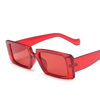 Women Fashion Transparent Square Frame Sunglasses Vintage Ac Lens