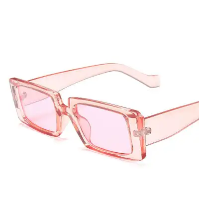 Women Fashion Transparent Square Frame Sunglasses Vintage Ac Lens