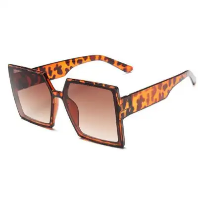 Women Vintage Square Big Frame Sunglasses PC Lens