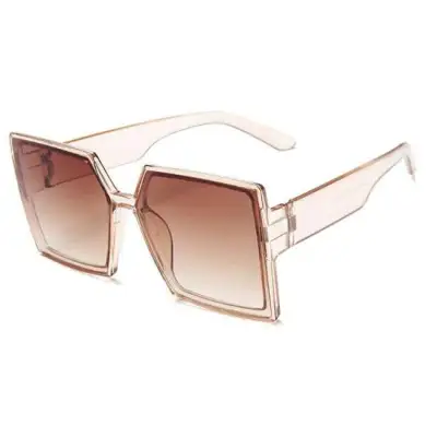 Women Vintage Square Big Frame Sunglasses PC Lens