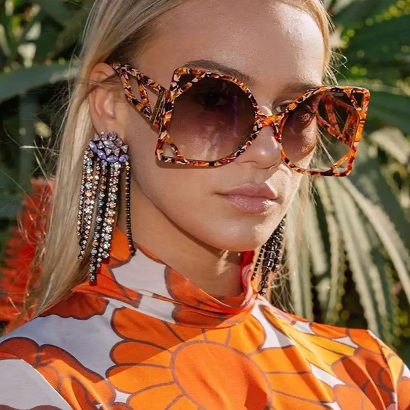 Women Fashion Big Frame Cat-eye Sunglasses Resin