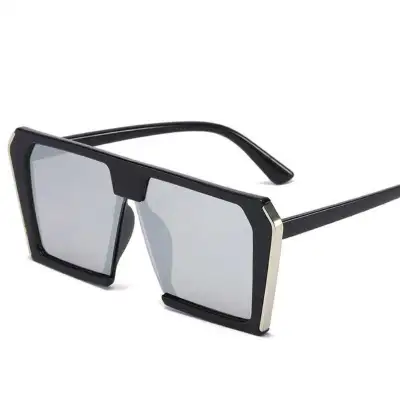 Women Fashion Big Frame Metal Decor Sunglasses Square