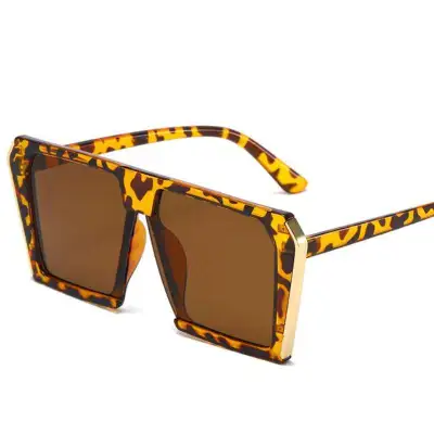 Women Fashion Big Frame Metal Decor Sunglasses Square