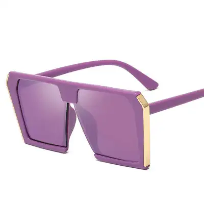 Women Fashion Big Frame Metal Decor Sunglasses Square