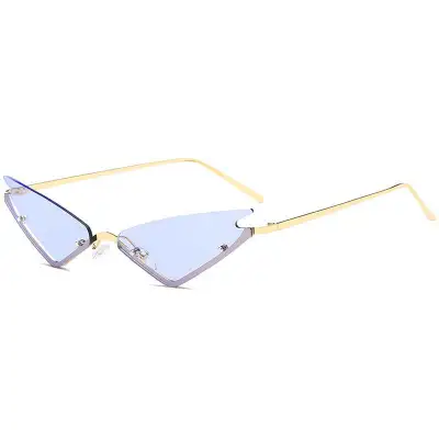 Women Fashion Cat-eye Colorful Metal Sunglasses