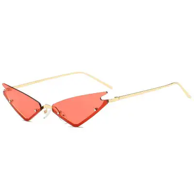 Women Fashion Cat-eye Colorful Metal Sunglasses