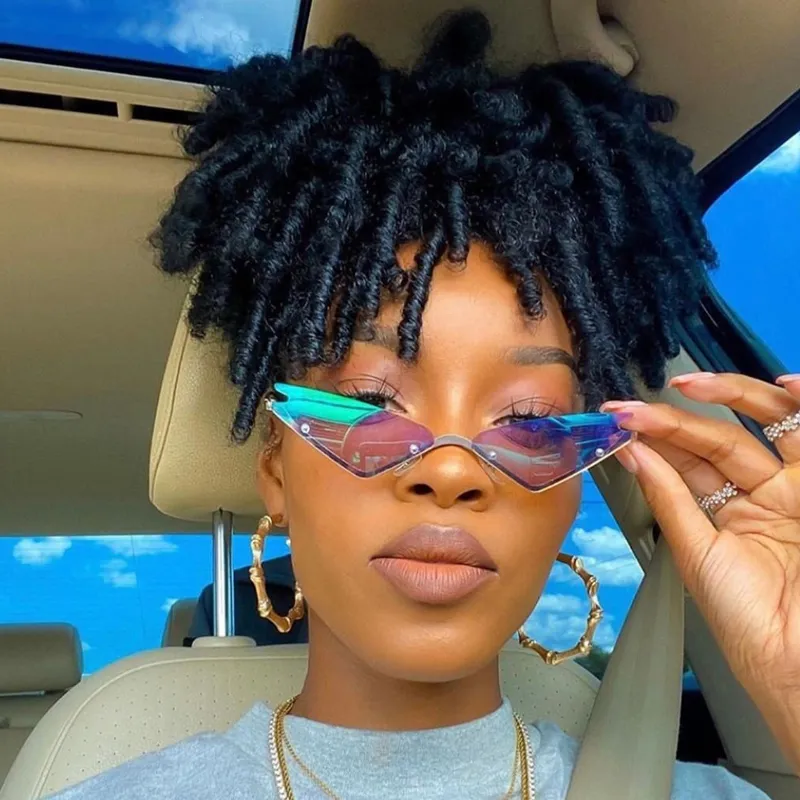 Women Fashion Cat-eye Colorful Metal Sunglasses