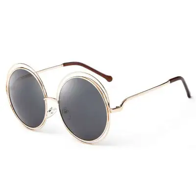 Women Fashion Metal Round Frame Sunglasses
