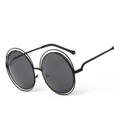 Women Fashion Metal Round Frame Sunglasses
