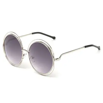 Women Fashion Metal Round Frame Sunglasses