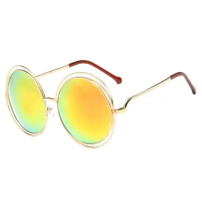 Women Fashion Metal Round Frame Sunglasses