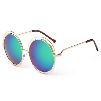 Women Fashion Metal Round Frame Sunglasses