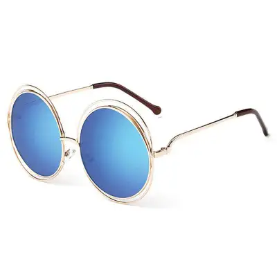 Women Fashion Metal Round Frame Sunglasses